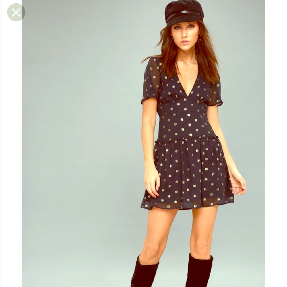 Short black and gold AMUSE SOCIETY dress